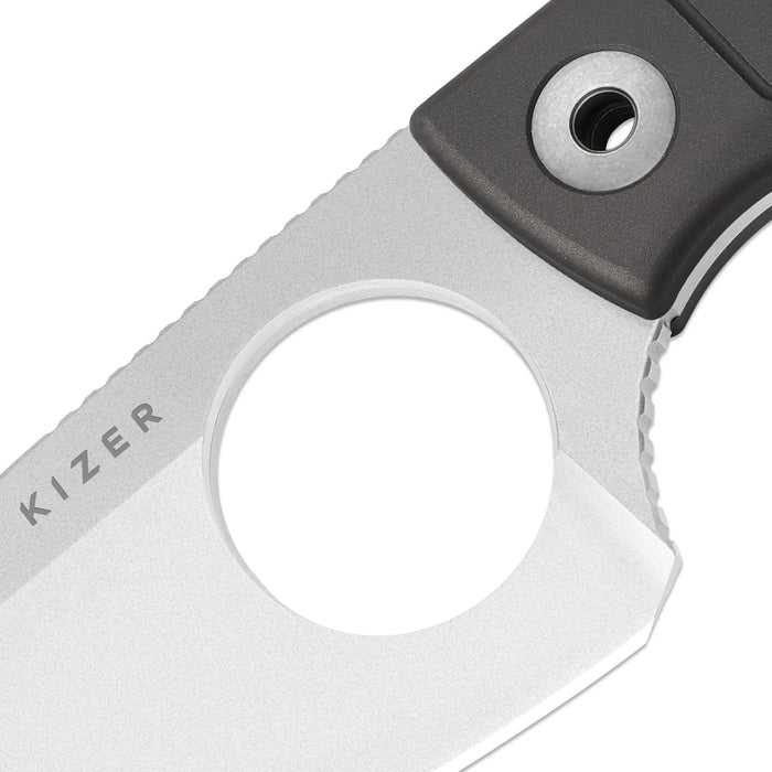 Kizer 1114A2 Nightjar (AUS-10, Sheepsfoot, Stonewashed, Aluminum) Fixed Blade Knife