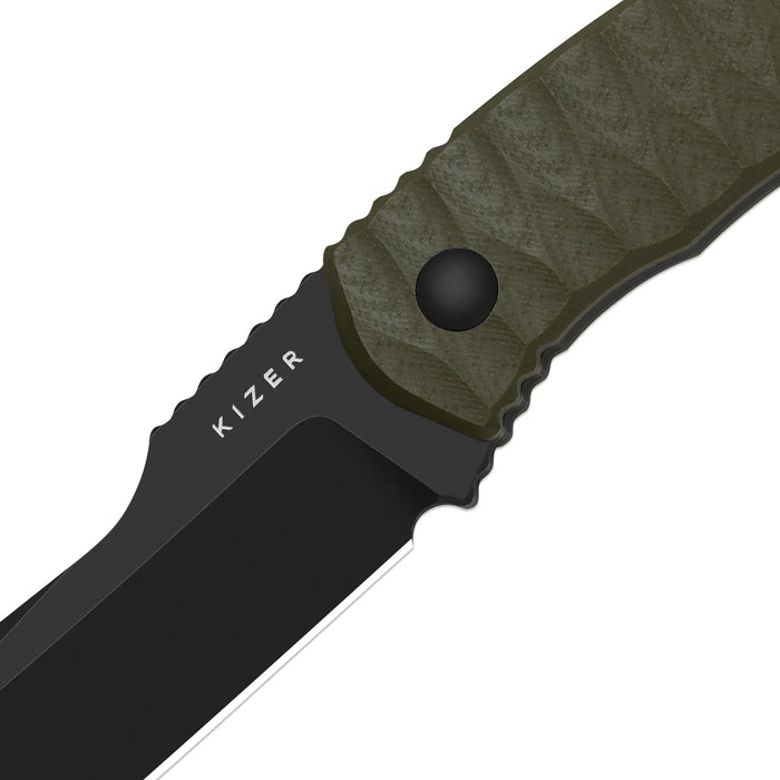 Kizer 1115A1 Billy Bones (AEB-L, Drop Point, Black PVD, Stonewashed, G10) Fixed Blade Knife