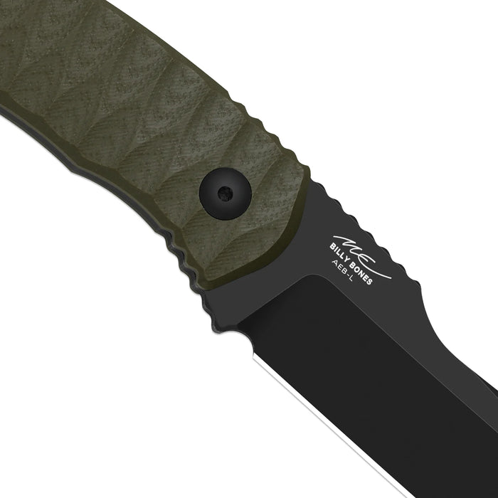 Kizer 1115A1 Billy Bones (AEB-L, Drop Point, Black PVD, Stonewashed, G10) Fixed Blade Knife