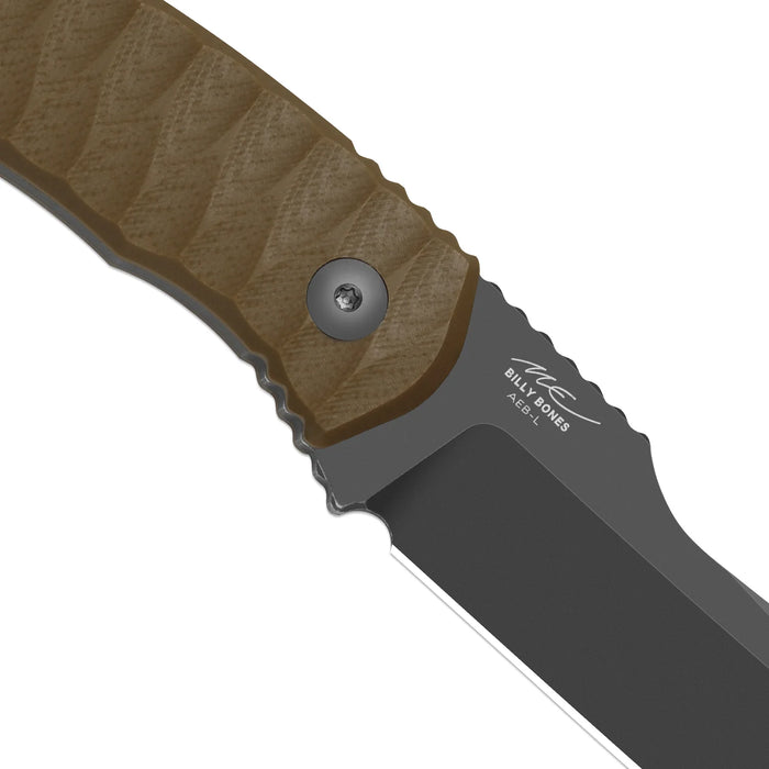 Kizer 1115A2 Billy Bones (AEB-L, Drop Point, Gray PVD, Stonewashed, G10) Fixed Blade Knife