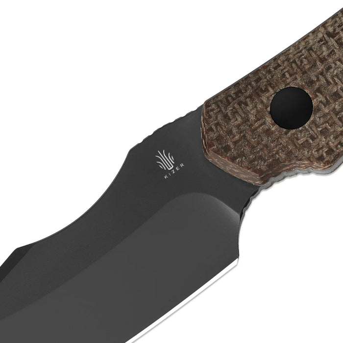 Kizer 1122A1 Bone (CPM 3V, Drop Point, Matte DLC Ultra, Micarta) Fixed Blade Knife