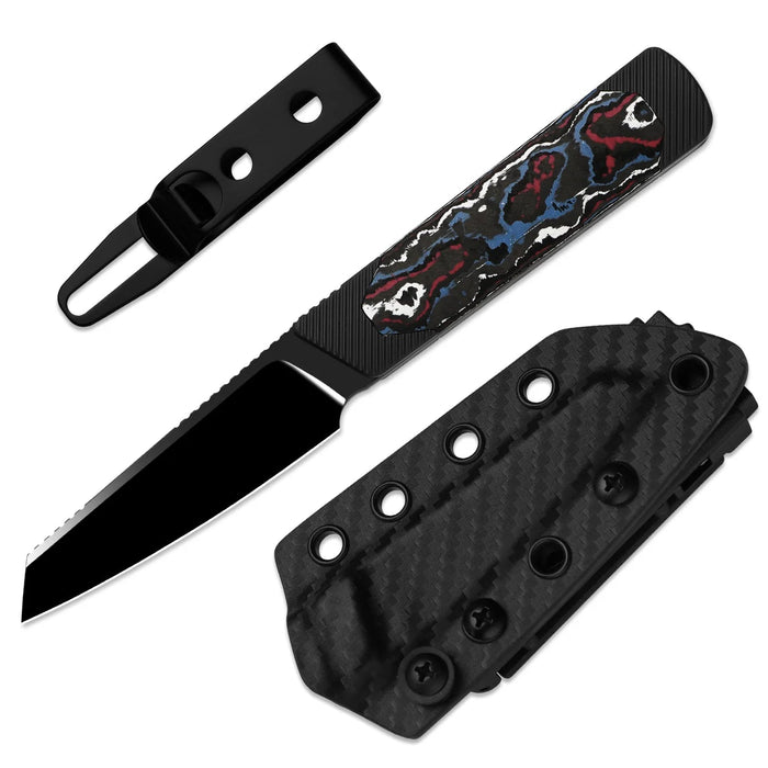 Kizer 1123A3 Hallow (Z-Wear PM, Reverse Tanto, Polished DLC Ultra, Aluminum & Fat Carbon Nebula, Frame Lock) Pocket Knife
