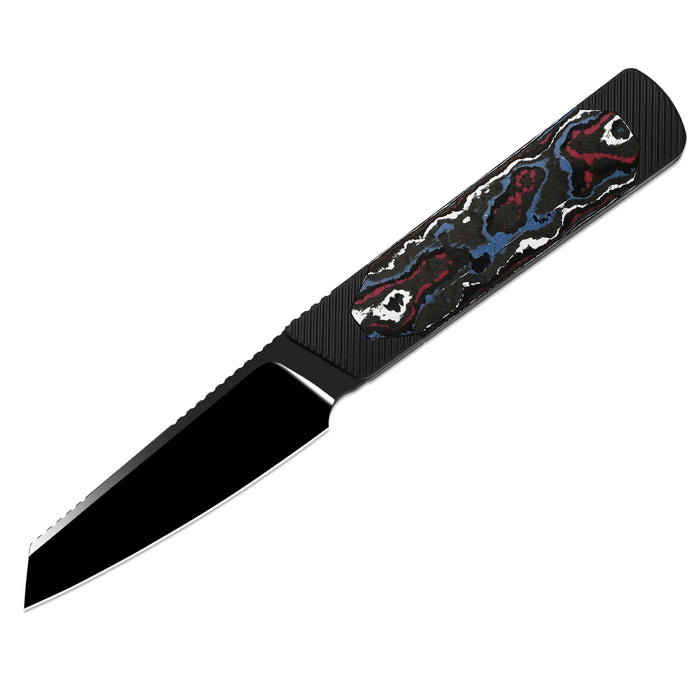 Kizer 1123A3 Hallow (Z-Wear PM, Reverse Tanto, Polished DLC Ultra, Aluminum & Fat Carbon Nebula, Frame Lock) Pocket Knife