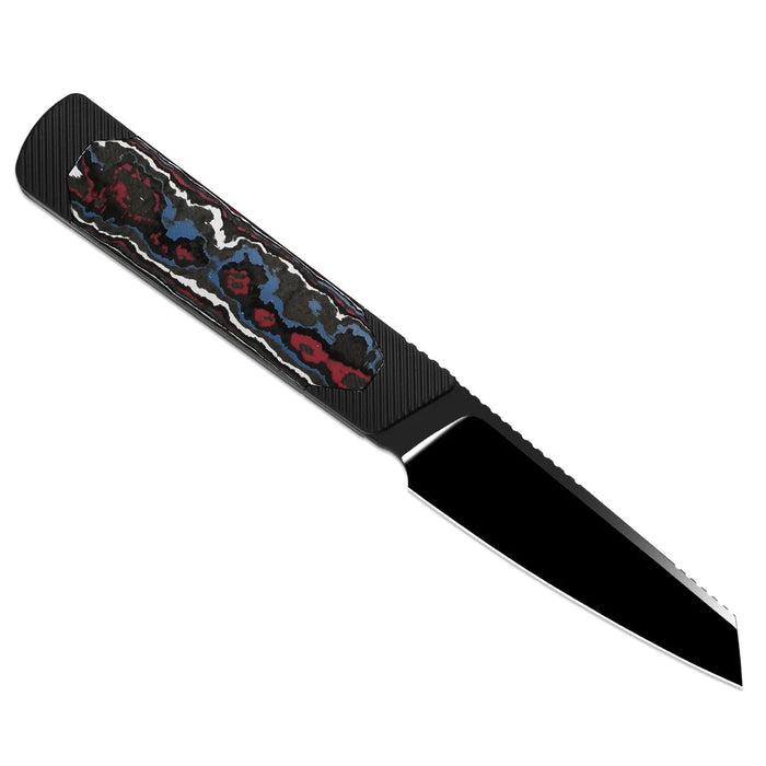 Kizer 1123A3 Hallow (Z-Wear PM, Reverse Tanto, Polished DLC Ultra, Aluminum & Fat Carbon Nebula, Frame Lock) Pocket Knife