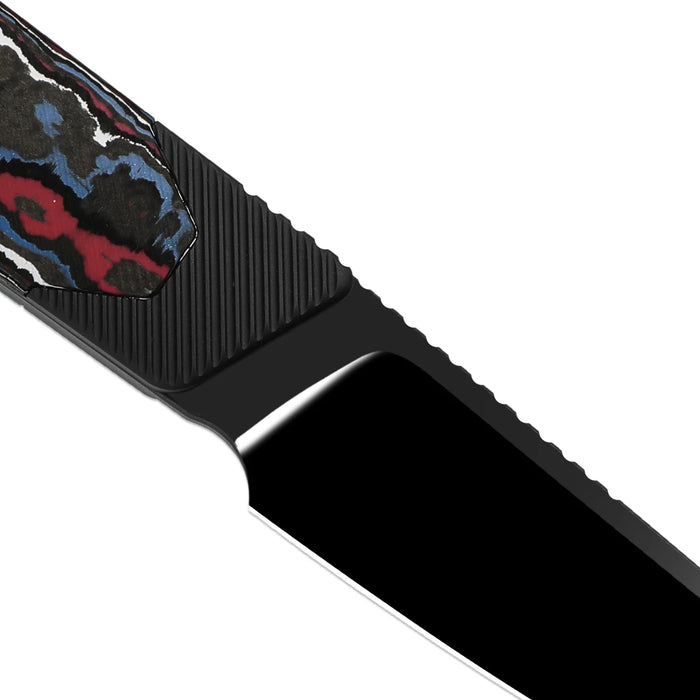 Kizer 1123A3 Hallow (Z-Wear PM, Reverse Tanto, Polished DLC Ultra, Aluminum & Fat Carbon Nebula, Frame Lock) Pocket Knife