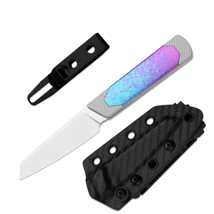Kizer 1123A4 Hallow (CPM S45VN, Reverse Tanto, Satin, Aluminum & Crystallized Titanium, Frame Lock) Pocket Knife