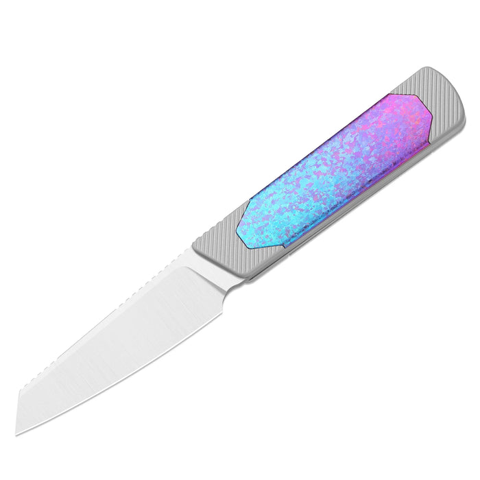 Kizer 1123A4 Hallow (CPM S45VN, Reverse Tanto, Satin, Aluminum & Crystallized Titanium, Frame Lock) Pocket Knife