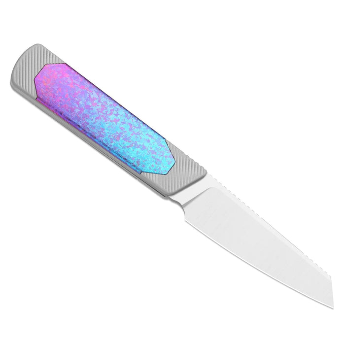 Kizer 1123A4 Hallow (CPM S45VN, Reverse Tanto, Satin, Aluminum & Crystallized Titanium, Frame Lock) Pocket Knife