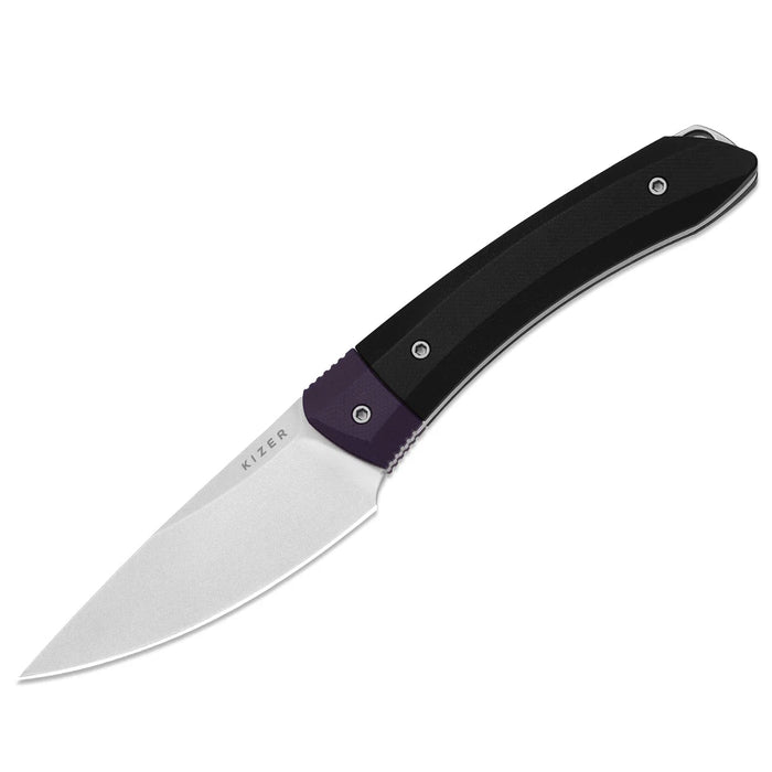 Kizer 1124A3 Momo Fix 3 (AEB-L, Drop Point, Stonewashed, G10) Fixed Blade Knife
