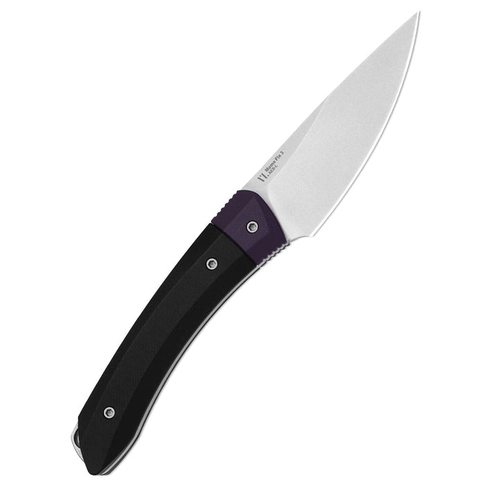 Kizer 1124A3 Momo Fix 3 (AEB-L, Drop Point, Stonewashed, G10) Fixed Blade Knife