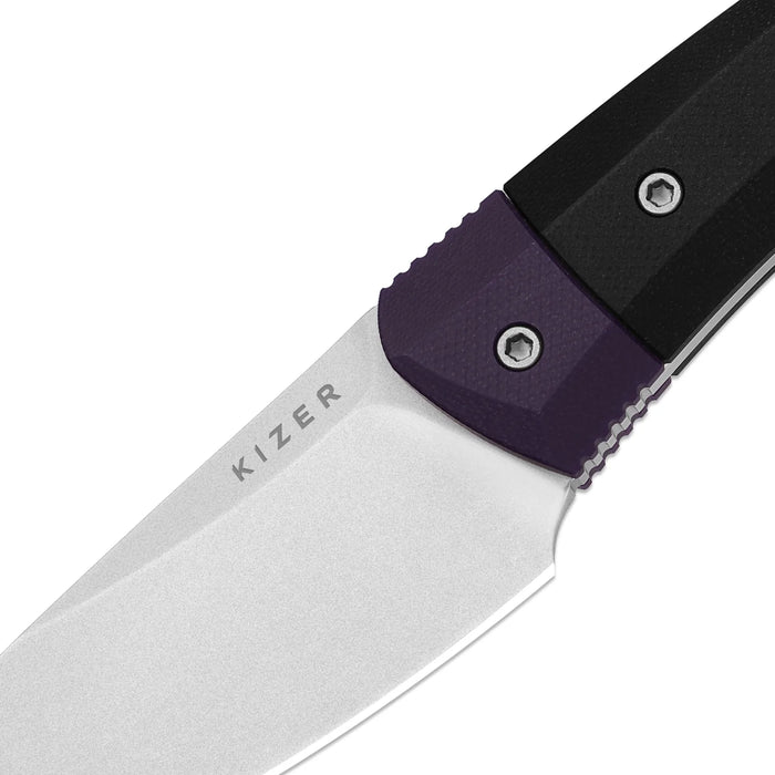 Kizer 1124A3 Momo Fix 3 (AEB-L, Drop Point, Stonewashed, G10) Fixed Blade Knife