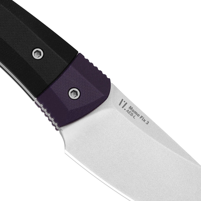 Kizer 1124A3 Momo Fix 3 (AEB-L, Drop Point, Stonewashed, G10) Fixed Blade Knife