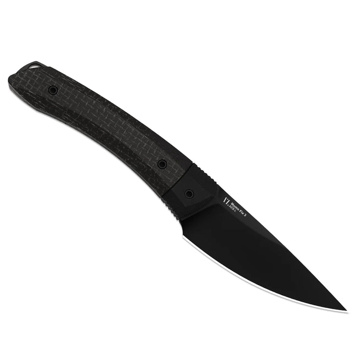 Kizer 1124A4 Momo Fix 3 (AEB-L, Drop Point, Black PVD Coating, Micarta & G10) Fixed Blade Knife