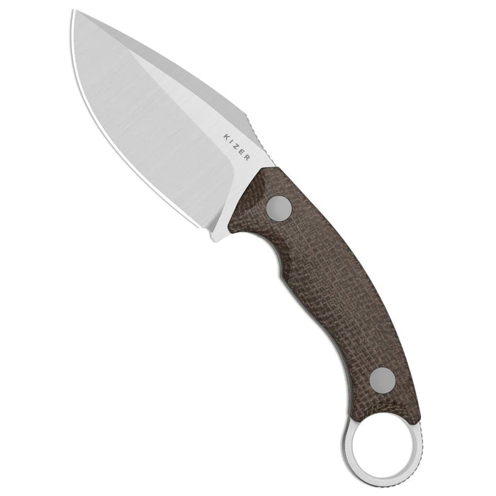 Kizer 1128A2 Cabox II (AEB-L, Drop Point, Satin, Micarta) Fixed Blade Knife