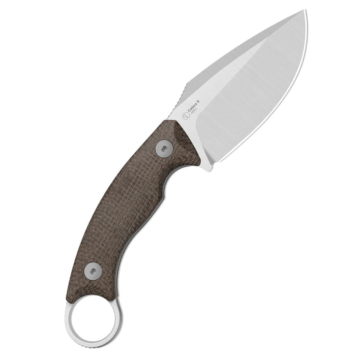 Kizer 1128A2 Cabox II (AEB-L, Drop Point, Satin, Micarta) Fixed Blade Knife