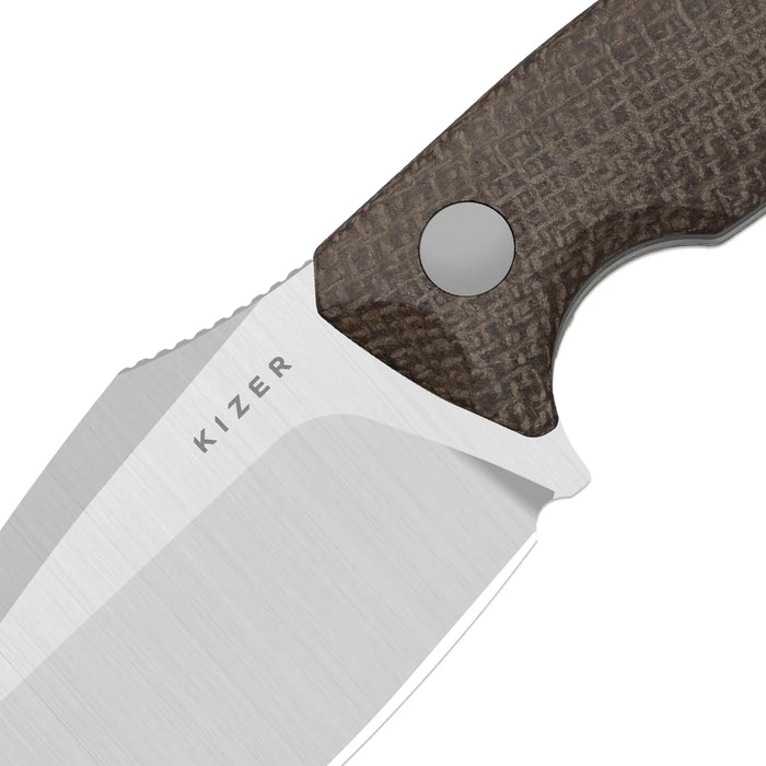 Kizer 1128A2 Cabox II (AEB-L, Drop Point, Satin, Micarta) Fixed Blade Knife