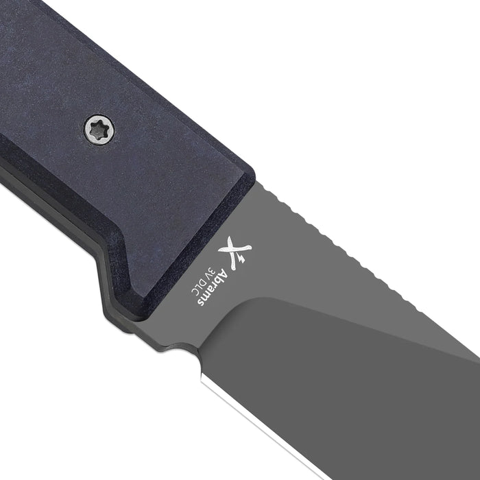Kizer 1133A1 Abrams (CPM 3V, Spey Point, Matte DLC Ultra, Richlite/Carbon Waves) Fixed Blade Knife