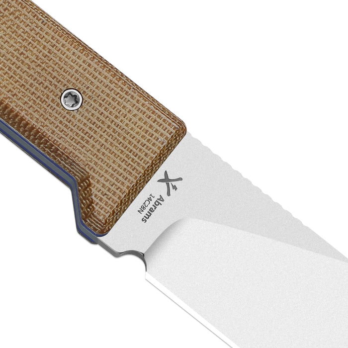 Kizer 1133A2 Abrams (14C28N, Spey Point, Stonewashed, Norplex UltreX Micarta/G10) Fixed Blade Knife
