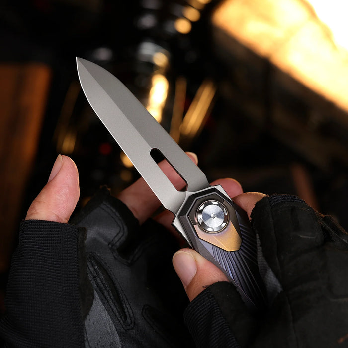 Remette RTIP-G RT-Infinite Power (M390, Bead Blasted, Dagger, Titanium) Pocket Knife