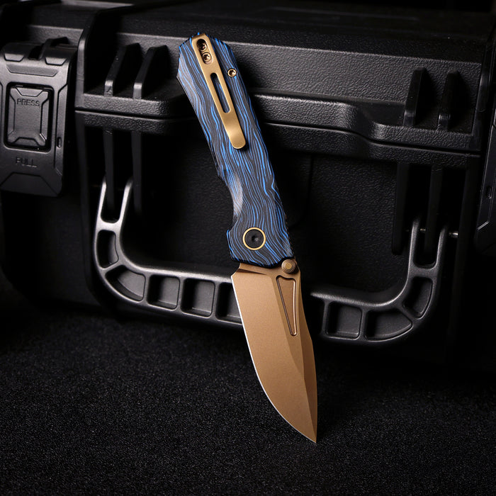 REMETTE RNGC7 RT-Rhino (14C28N, Copper TiNi, Drop Point, G10, Blue/Black) Folding Knife