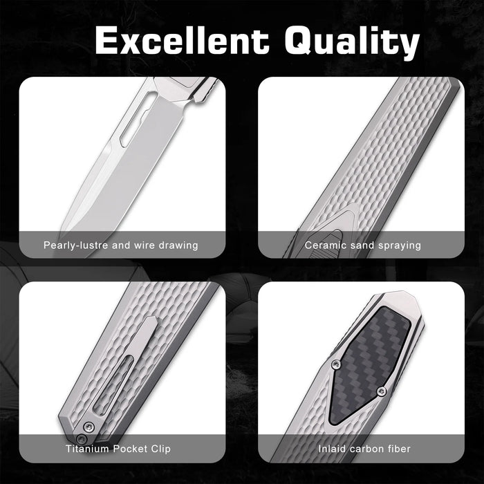 Remette ZL101A1 RT-Swordfish (M390, Tanto, Pearlescent, Titanium, Ceramic Sandblasting) Gravity Knife