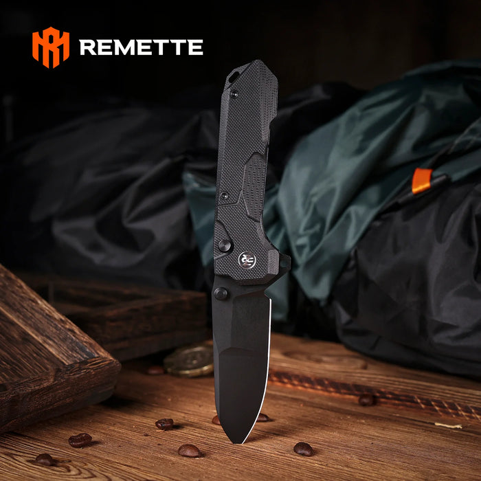 REMETTE RTCO-GB Cosmic (14C28N, Drop Point, Titanium Plating, G10, Black) Pocket Knife