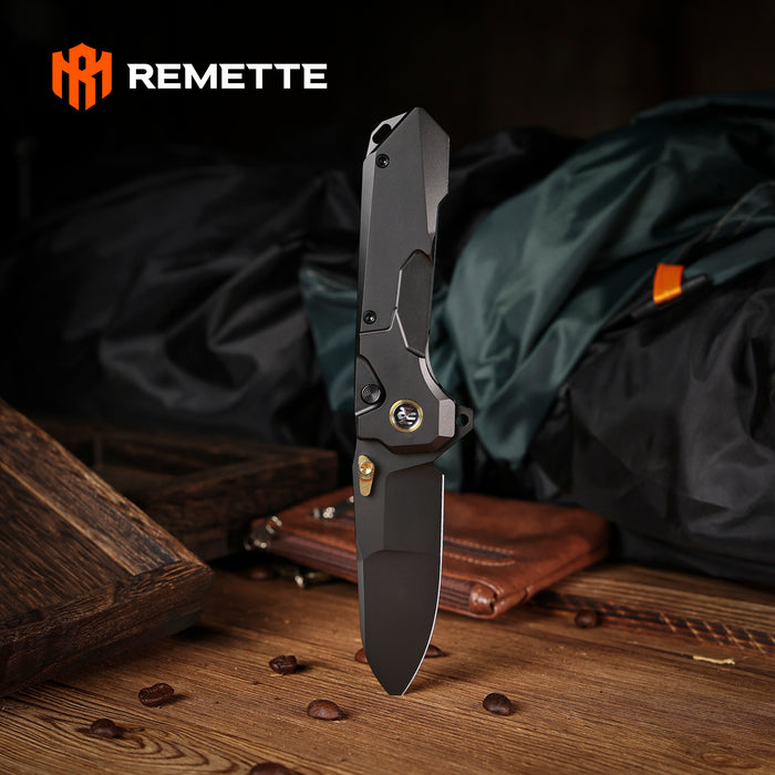 Remette RTCO-TH Cosmic (M390, Drop Point, DLC, Titanium, Button Liner Lock) Pocket Knife