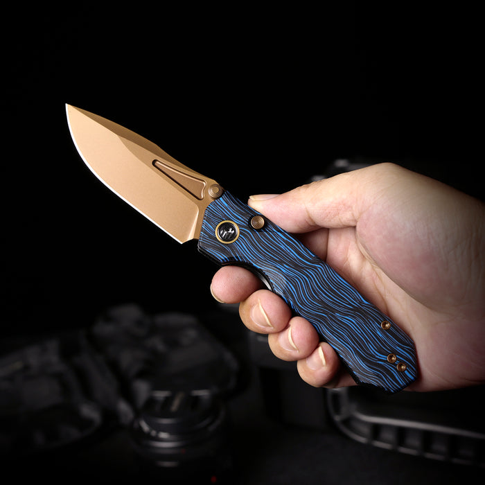 REMETTE RNGC7 RT-Rhino (14C28N, Copper TiNi, Drop Point, G10, Blue/Black) Folding Knife
