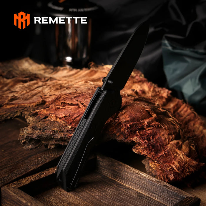REMETTE RTCO-GB Cosmic (14C28N, Drop Point, Titanium Plating, G10, Black) Pocket Knife