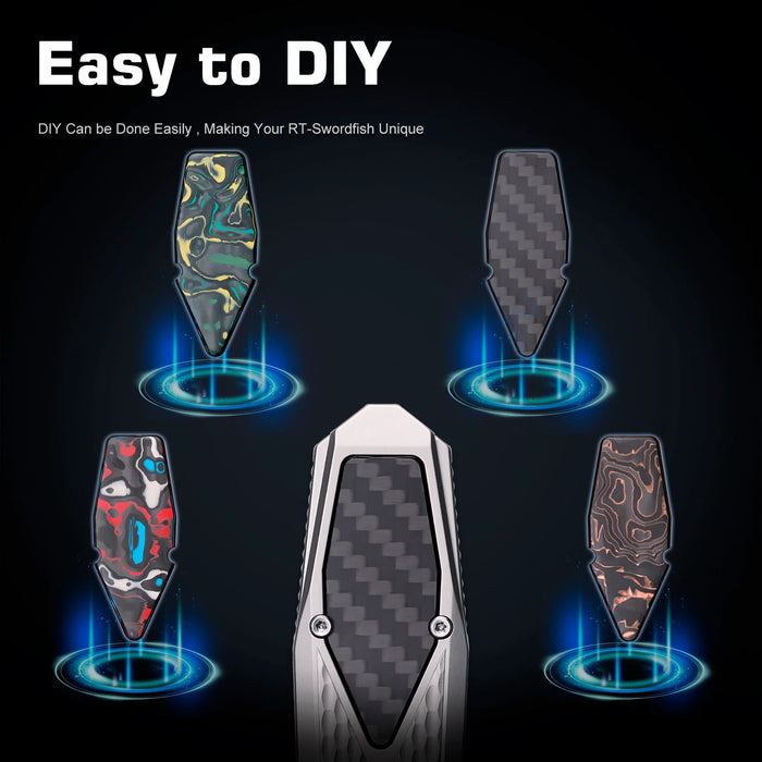 Remette ZL101A1 RT-Swordfish (M390, Tanto, Pearlescent, Titanium, Ceramic Sandblasting) Gravity Knife