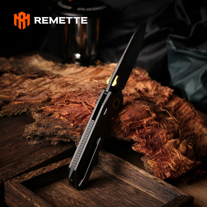 Remette RTCO-TH Cosmic (M390, Drop Point, DLC, Titanium, Button Liner Lock) Pocket Knife