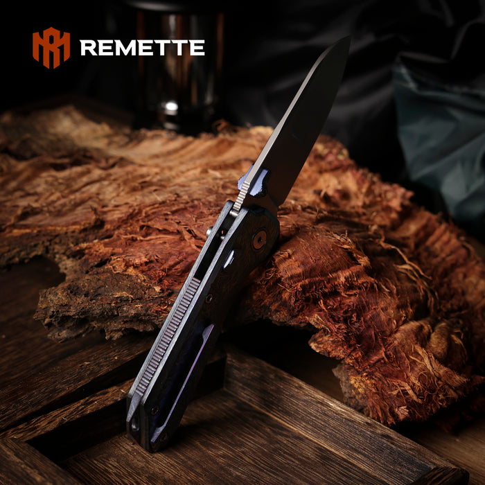 Remette RTCO-TC Cosmic (M390, Drop Point, Bead Blasted, Titanium, Button Liner Lock) Pocket Knife