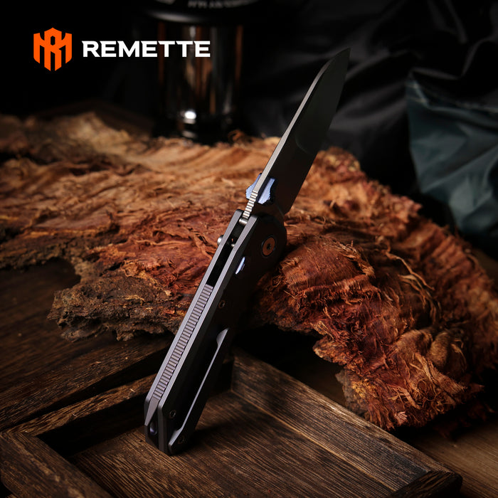 Remette RTCO-TB Cosmic (M390, Drop Point, Bead Blasted, Titanium, Button Liner Lock) Pocket Knife