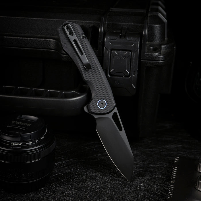 Remette RTCMLA RT-Camel (14C28N, Sheepsfoot, Titanium Plated, G10, Button Liner Lock) Folding Pocket Knife