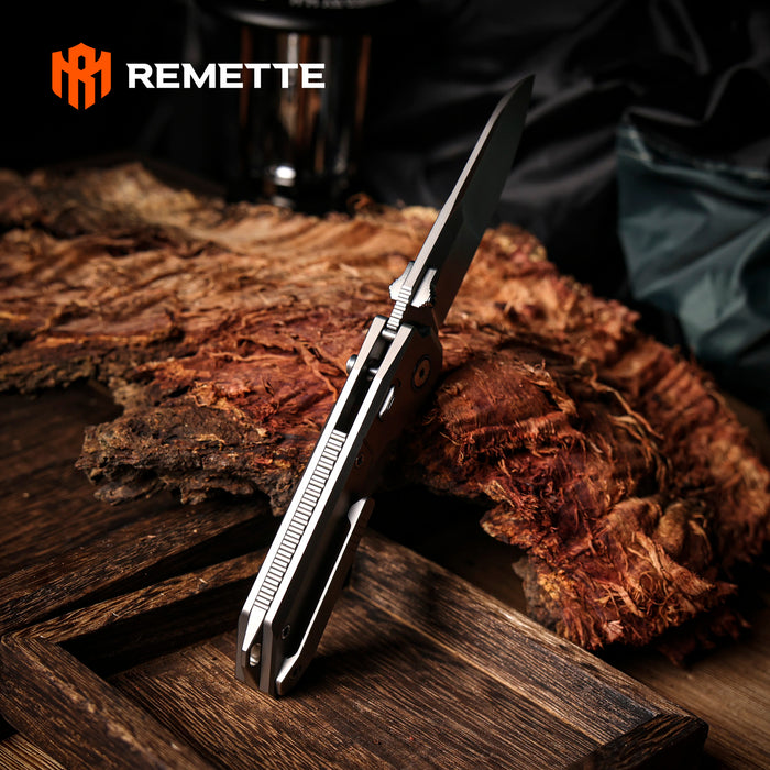 Remette RTCO-TT Cosmic (M390, Drop Point, Bead Blasted, Titanium, Button Liner Lock) Pocket Knife