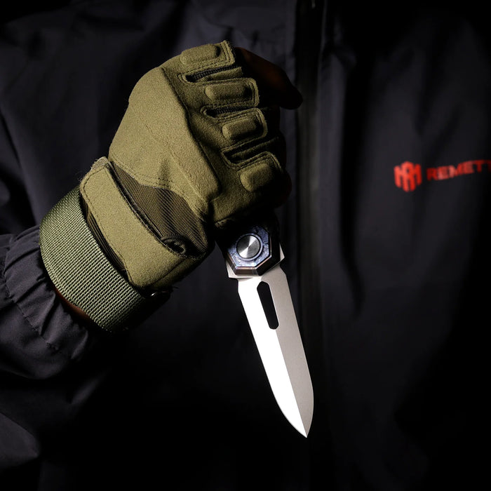 REMETTE RTIP-C RT-Infinite Power (M390, Dagger, Pearlescent, Crystalized Titanium) Pocket Knife