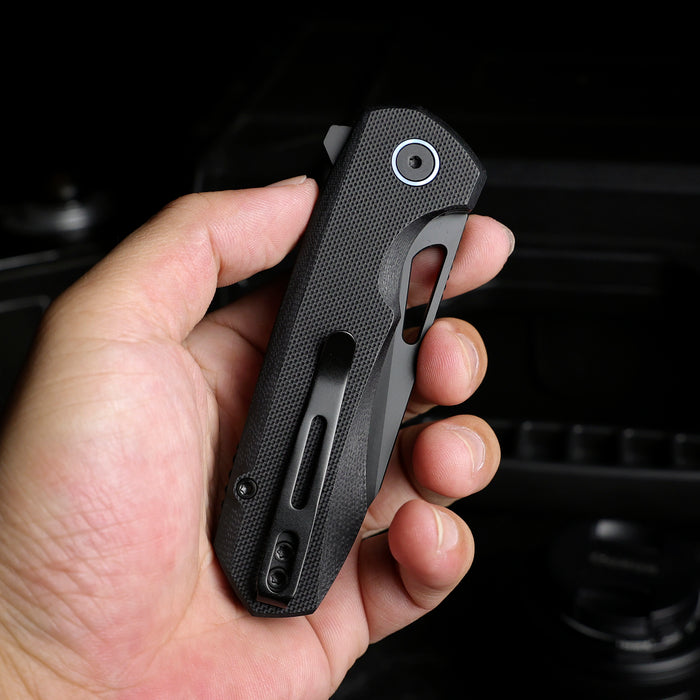 Remette RTCMLA RT-Camel (14C28N, Sheepsfoot, Titanium Plated, G10, Button Liner Lock) Folding Pocket Knife
