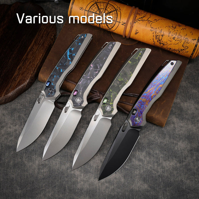 REMETTE ONEA2 RT-ONE (M390, Drop Point, Manual Fine Grinding Pearlescent Surface Effect, Titanium + Carbon Fiber) Folding Knife