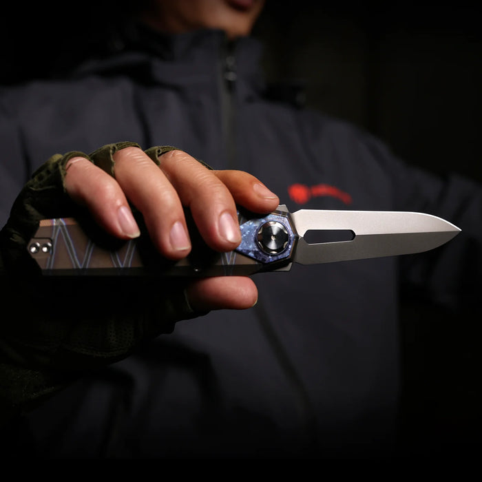 REMETTE RTIP-C RT-Infinite Power (M390, Dagger, Pearlescent, Crystalized Titanium) Pocket Knife