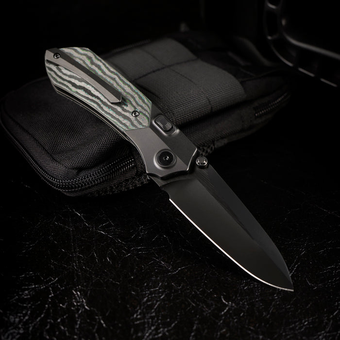 Remette RTPT-KBC RT-Meteor (M390, Drop Point, DLC, Titanium & Carbon Fiber, Button Liner Lock) Folding Pocket Knife