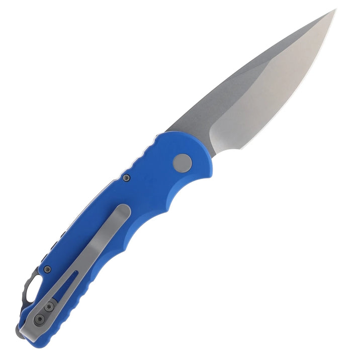 Pro-Tech T501-BLUE TR-5 (S35VN, Drop Point, Stonewashed, Aluminum, Blue) Automatic Pocket Knife