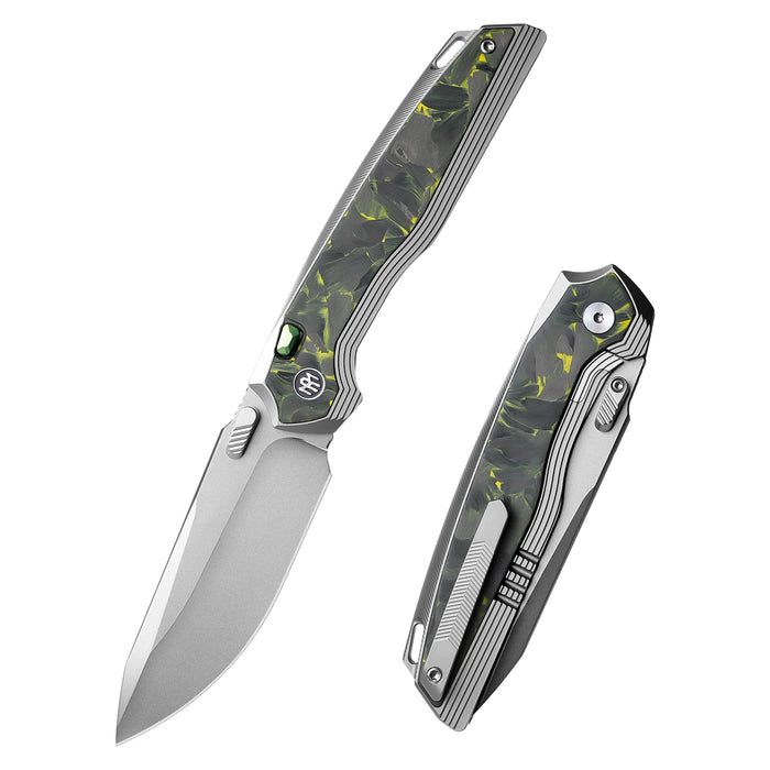 REMETTE ONEA4 RT-ONE (M390, Drop Point, Manual Fine Grinding Pearlescent Surface Effect, Titanium + Carbon Fiber) Folding Knife