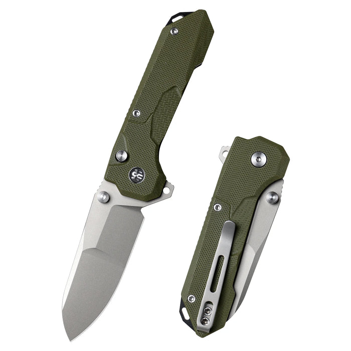 REMETTE RTCO-GM Cosmic (14C28N, Drop Point, Ceramic Sandblasting Effect, G10, OD Green) Pocket Knife