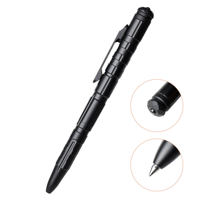 REMETTE RT-TP1E Tactical Slide Click Pen (Black Titanium, Glassbreaker) Tactical Pen