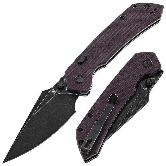 Tenable B1034H1 Fenrir (Nitro-V, Harpoon, Blackwashed, Micarta, Purple) Folding Knife