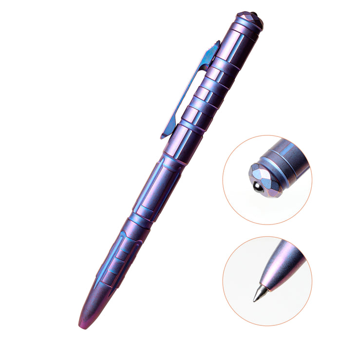 REMETTE RT-TP1D Tactical Slide Click Pen (Blurple Titanium, Glassbreaker) Tactical Pen