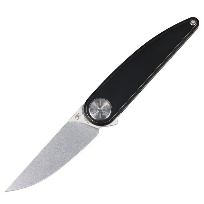 Kansept K2141A1 Symétrix (CPM S35VN, Clip Point, Stonewashed/Satin, Blackwash Titanium) Pocket Knife