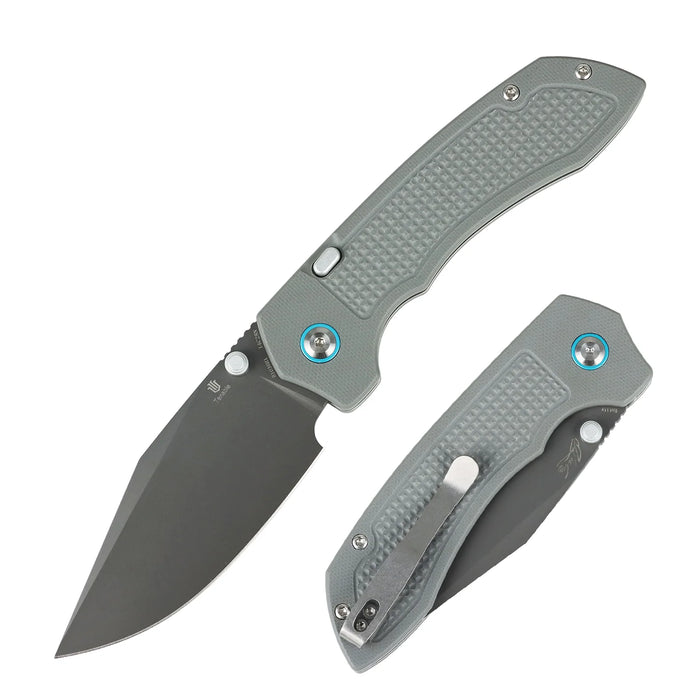 Tenable B1036H1 Entity (14C28N, Drop Point, Gray TiCn Coated, Gray G10) Folding Knife
