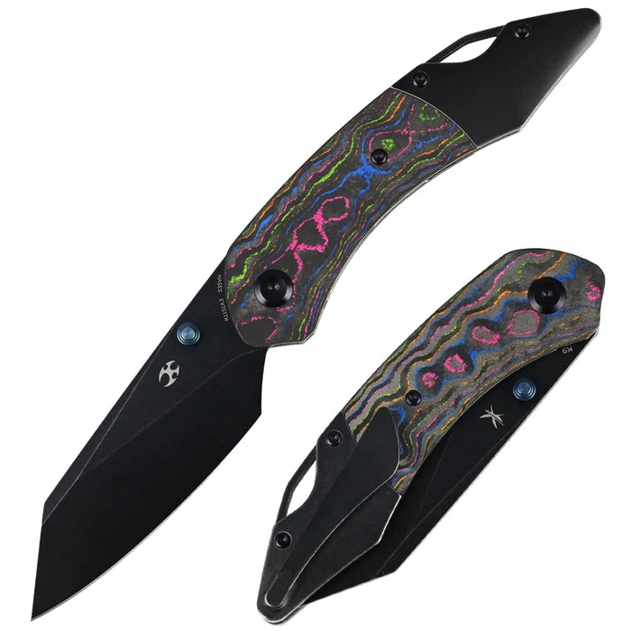 Kansept K1151A3 K9 (CPM S35VN, Modified Wharncliffe, Blackwash, 80S Camo Carbon & Blackwash Titanium) Folding Knife