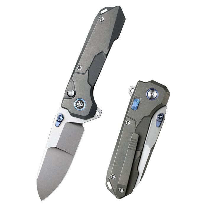 Remette RTCO-TG Cosmic (M390, Drop Point, Bead Blasted, Titanium, Button Liner Lock) Pocket Knife